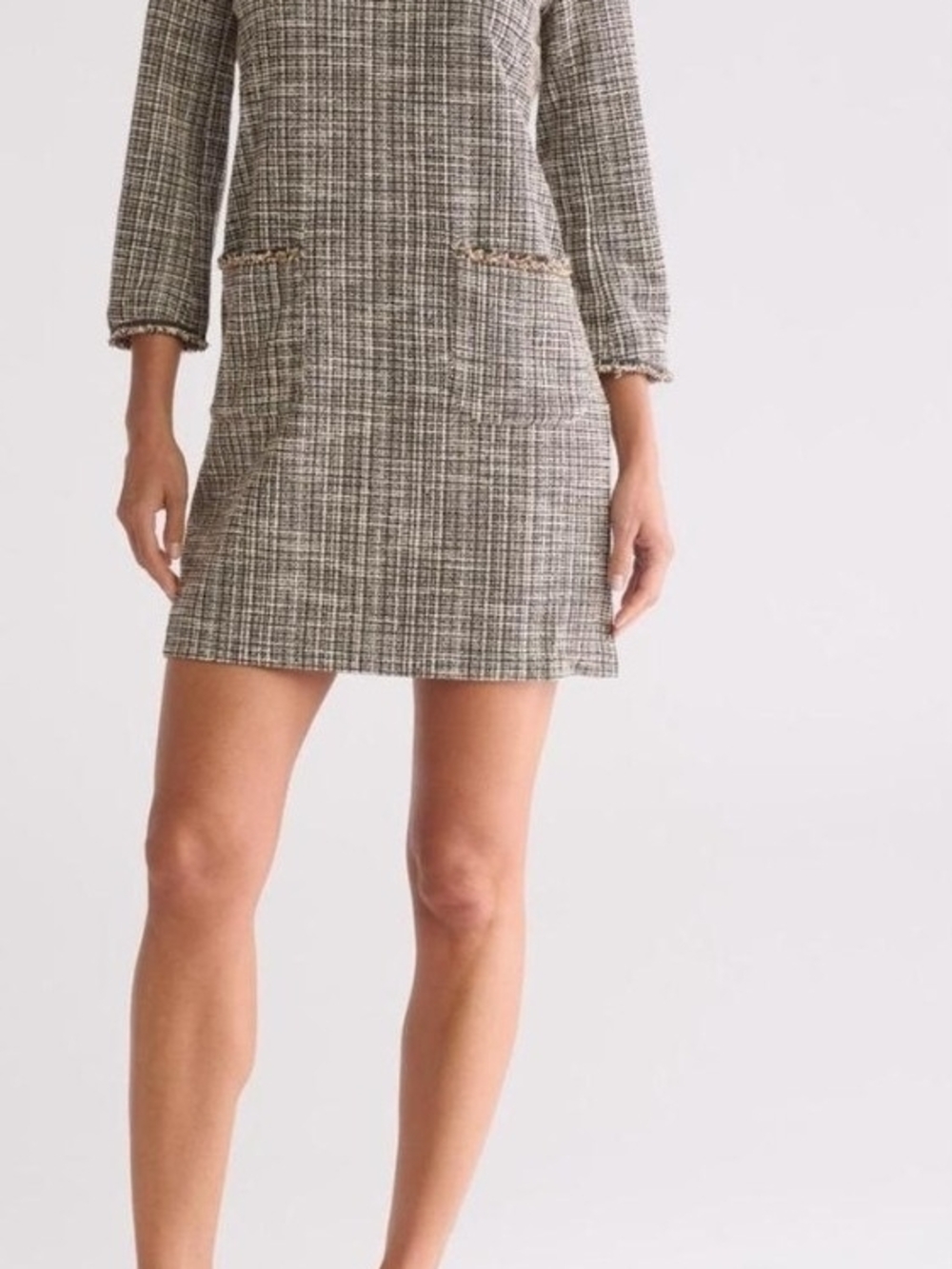 The Limited Tweed Mini Skirt - Black & Cream